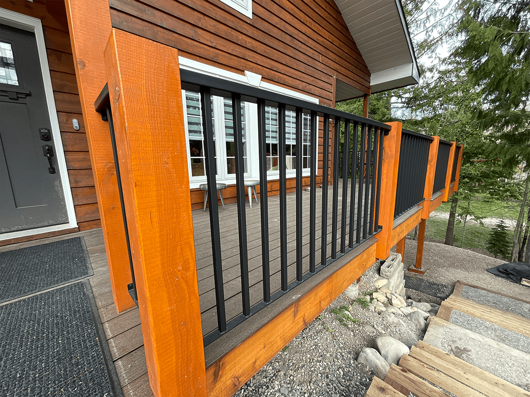 Custom deck railing by Stock Builders - Fernie, BC