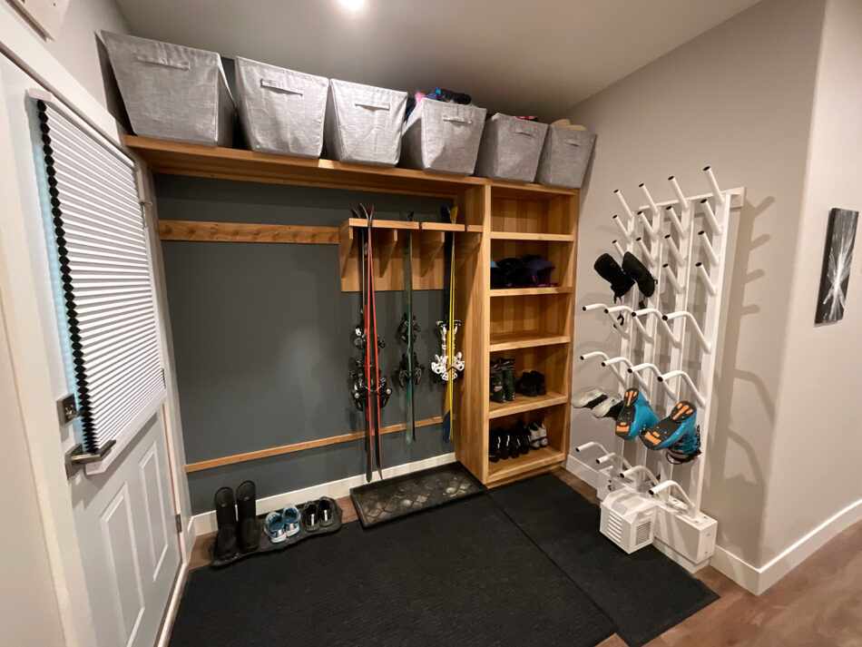 CUSTOM GEAR SHELVES with GEAR DRYER